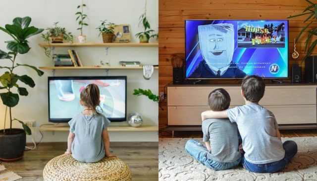 テレビを見る子供たち