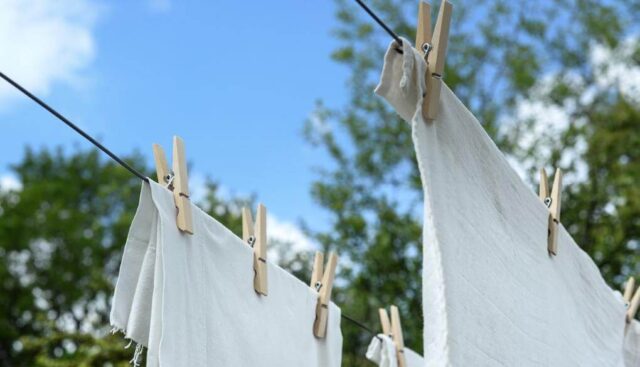 白の布とお洗濯