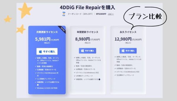 4DDiG File Repairのプラン